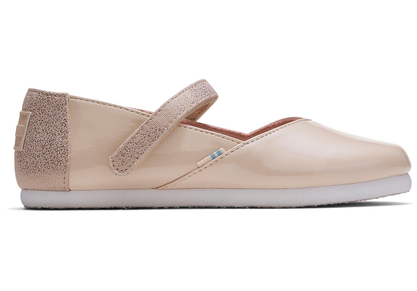 Toms Patent Synthetic Keesha - Kids Flats - Beige - NZ - 720396WDI